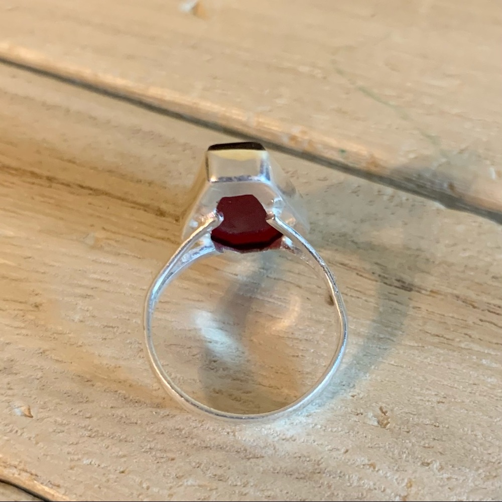 Blood red coffin silver ring handmade goth vampire - Picture 5 of 13